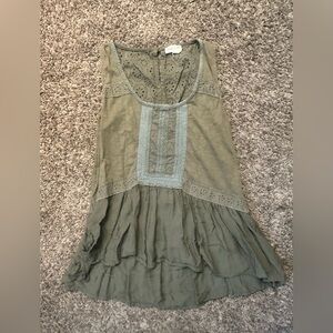 Meadow Rue Olive Green Tank Top